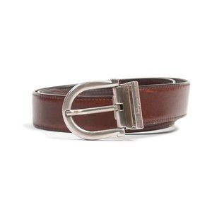 Salvatore Ferragamo Brown Leather Gancini Belt